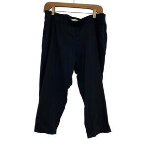Cleo Petites Womens Black Capris Cropped Pull On Pants Sz Medium Business Casual